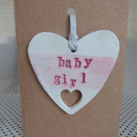 Baby Girl Handmade Keepsake Card - Little Dot Shop
