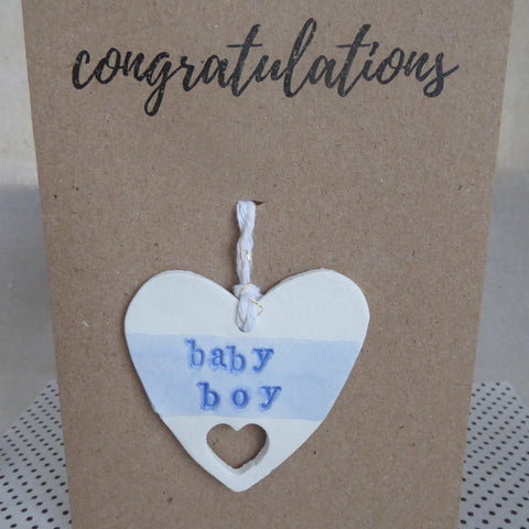 Baby Boy Handmade Keepsake Card - Little Dot Shop