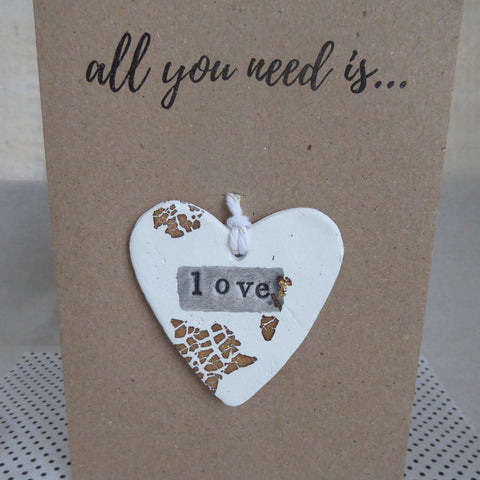 'Love' Handmade Keepsake Card - Little Dot Shop