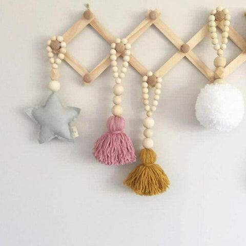Wooden Bead Hanging Tassel Decoration - Little Dot Shop